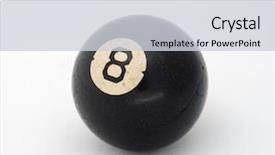  Presentation with eight - Audience pleasing presentation theme consisting of vintage eight ball isolated backdrop and a light gray colored foreground