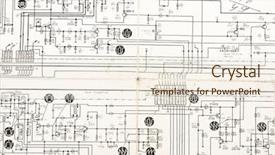  Presentation with schematic - Audience pleasing PPT theme consisting of vintage electronic schematic diagram backdrop and a sky blue colored foreground