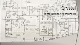  Presentation with schematic - Slides featuring vintage electronic schematic diagram background and a sky blue colored foreground