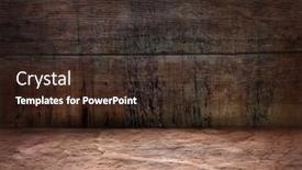  Presentation with product - Amazing PPT theme having vintage-empty-exposition-shelf backdrop and a wine colored foreground