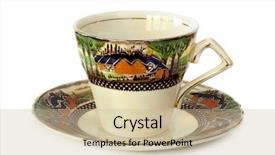  Presentation with english literature vintage - Theme consisting of vintage english bone china teacup background and a soft green colored foreground