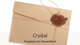  Presentation with stamp - Audience pleasing presentation consisting of vintage envelope with stamp isolated backdrop and a coral colored foreground