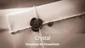  Presentation with wax - Presentation theme consisting of vintage envelope with wax stamp background and a coral colored foreground