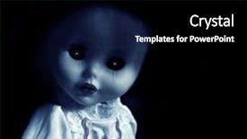  Presentation with spooky - Audience pleasing theme consisting of vintage evil spooky doll backdrop and a black colored foreground