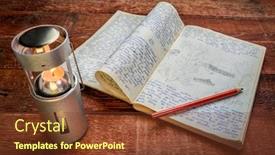  Presentation with travel journal - Amazing presentation design having vintage-expedition-journal backdrop and a tawny brown colored foreground
