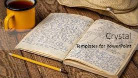  Presentation with travel journal - Presentation featuring vintage-expedition-journal background and a mint green colored foreground