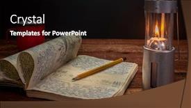  Presentation with expedition - Audience pleasing presentation design consisting of vintage-expedition-journal backdrop and a black colored foreground