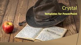  Presentation with travel journal - Presentation theme having vintage-expedition-journal background and a tawny brown colored foreground