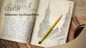  Presentation with travel journal - Colorful slides enhanced with vintage-expedition-journal backdrop and a soft green colored foreground