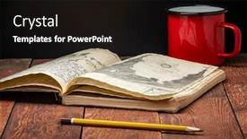  Presentation with travel journal - Audience pleasing presentation theme consisting of vintage-expedition-journal backdrop and a wine colored foreground