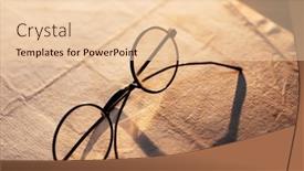  Presentation with vintage paper - Presentation design having vintage-eyeglasses-on-an-old background and a lemonade colored foreground