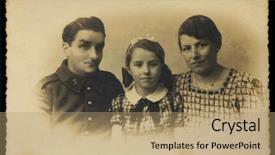  Presentation with vintage - Beautiful slides featuring vintage family portrait from 1930 backdrop and a coral colored foreground