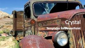  Presentation with farm - Presentation with vintage farm truck background and a tawny brown colored foreground