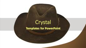  Presentation with hat - Slide deck consisting of vintage-fedora-hat-on-white background and a tawny brown colored foreground