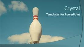  Presentation with bowling - Theme with vintage-fiberglass-bowling-pin-sign background and a ocean colored foreground