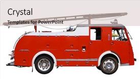  Presentation with fire truck - Audience pleasing presentation design consisting of vintage fire engine isolated backdrop and a lemonade colored foreground