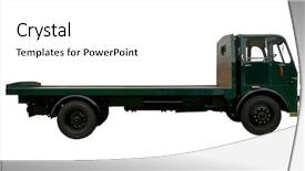  Presentation with trucking - Presentation theme consisting of vintage flatbed lorry isolated background and a white colored foreground