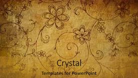  Presentation with vintage floral - Slide deck consisting of vintage floral paper with grunge background and a gold colored foreground