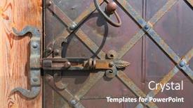  Presentation with vintage - Cool new PPT theme with vintage-forged-metal-bolt-handle backdrop and a violet colored foreground