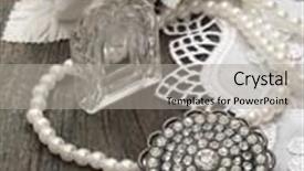  Presentation with fragrance - PPT theme featuring rose gold black - vintage fragrance bottle with brooch background and a light gray colored foreground