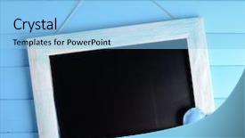  Presentation with frame - PPT layouts consisting of vintage frame on wooden background background and a light blue colored foreground