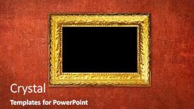  Presentation with frame - Beautiful slide set featuring vintage-frame-over-red-wallpaper backdrop and a tawny brown colored foreground