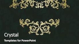  Presentation with damask - PPT theme having vintage frame with damask seamless background and a dark gray colored foreground