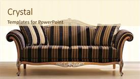  Presentation with baroque - PPT theme with rococo - baroque couch background and a cream colored foreground