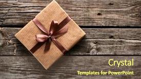  Presentation with gift - Beautiful presentation theme featuring vintage gift box on old backdrop and a tawny brown colored foreground