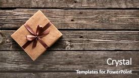  Presentation with gift - Colorful PPT theme enhanced with vintage gift box on old backdrop and a tawny brown colored foreground