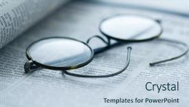  Presentation with newspaper - Colorful presentation theme enhanced with vintage glasses on newspaper backdrop and a lemonade colored foreground