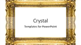  Presentation with antique picture frame - Amazing PPT theme having vintage gold picture frame backdrop and a white colored foreground