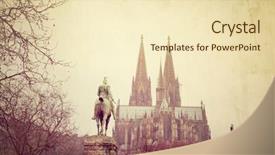  Presentation with gothic - PPT theme with vintage gothic cathedral in cologne germany background and a lemonade colored foreground