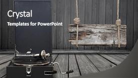  Presentation with vintage music - PPT theme consisting of vintage gramophone retro music player background and a  colored foreground