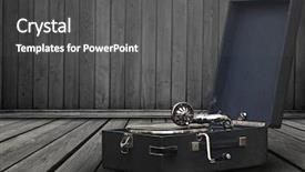  Presentation with vintage music - Theme featuring vintage gramophone retro music player background and a  colored foreground