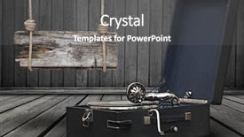  Presentation with gramophone - Slides enhanced with vintage gramophone retro music player background and a  colored foreground