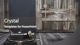  Presentation with gramophone - PPT layouts with vintage gramophone retro music player background and a  colored foreground