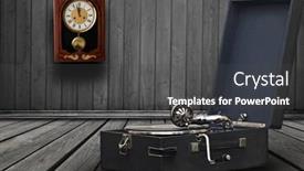  Presentation with gramophone - Beautiful PPT layouts featuring vintage-gramophone-retro-music-player backdrop and a dark gray colored foreground