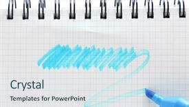  Presentation with note book - Beautiful PPT layouts featuring vintage graph paper spiral binding backdrop and a sky blue colored foreground