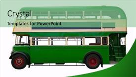  Presentation with hunting double barrel vintage shotgun - Slides featuring vintage green double decker bus background and a seafoam green colored foreground