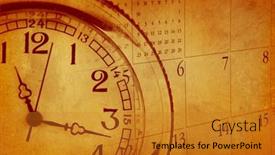  Presentation with vintage clock - Beautiful presentation theme featuring vintage-grunge-clock-face backdrop and a gold colored foreground