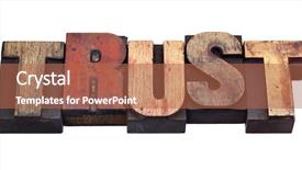  Presentation with trust - Cool new slides with vintage grunge wooden letterpress backdrop and a coral colored foreground
