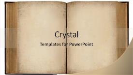  Presentation with vintage book - PPT theme consisting of vintage grungy book with blank background and a lemonade colored foreground
