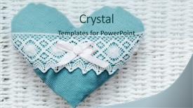  Presentation with rustic love - Presentation theme with vintage handmade plush turquoise heart on white rustic wicker romantic love valentine's day concepts background and a light blue colored foreground