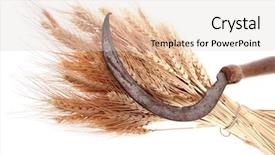  Presentation with ears - Colorful slide deck enhanced with vintage handmade reaper hook sickle backdrop and a lemonade colored foreground