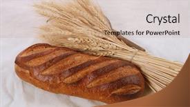  Presentation with ears - Colorful PPT theme enhanced with vintage handmade reaper hook sickle backdrop and a  colored foreground