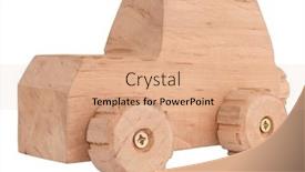  Presentation with vintage car - Cool new presentation design with vintage-handmade-wooden-car-toy backdrop and a coral colored foreground