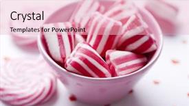  Presentation with peppermint - PPT theme having vintage hard peppermint candy background and a lemonade colored foreground