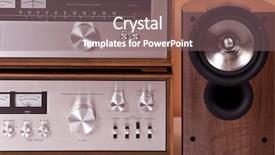 Presentation with speakers - PPT layouts featuring vintage hi-fi stereo amplifier background and a gray colored foreground
