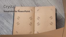  Presentation with photo album - PPT theme enhanced with vintage-home-photo-album-open background and a coral colored foreground